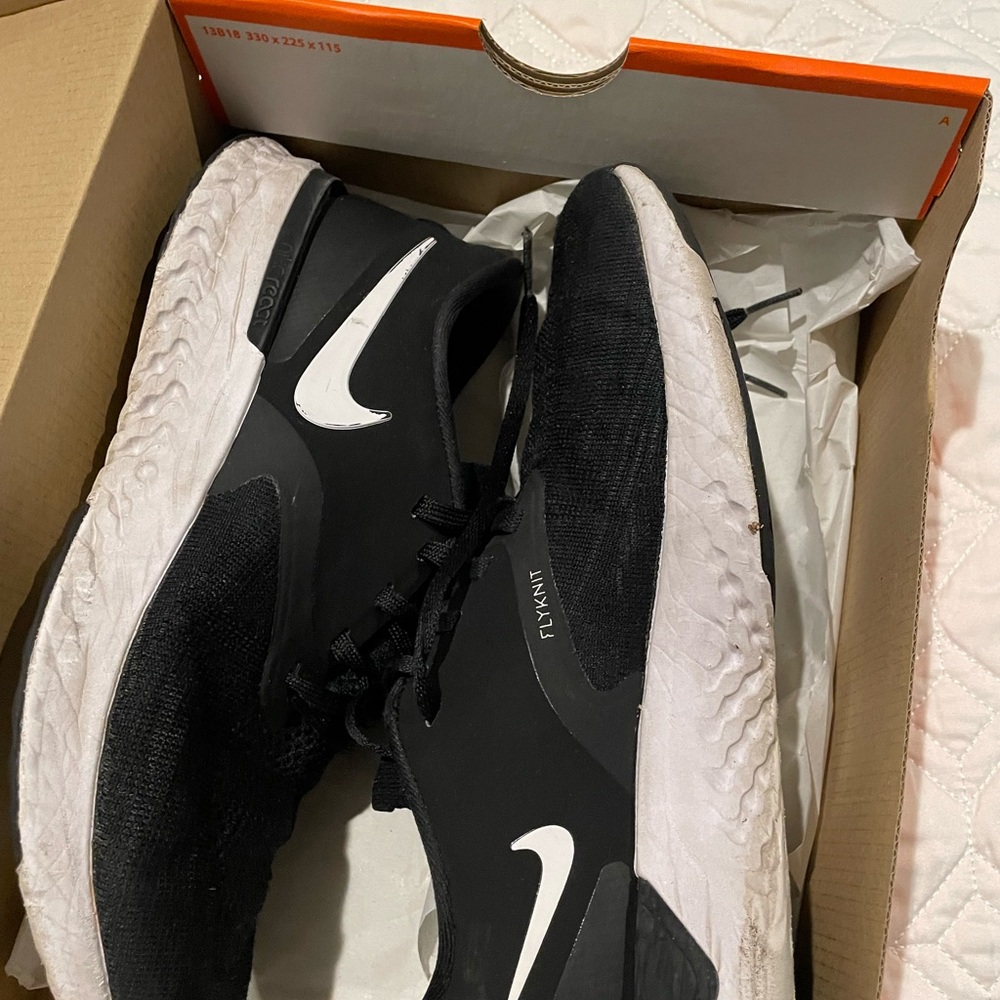 Nike Black and White Athletic Shoes with Mesh Upper